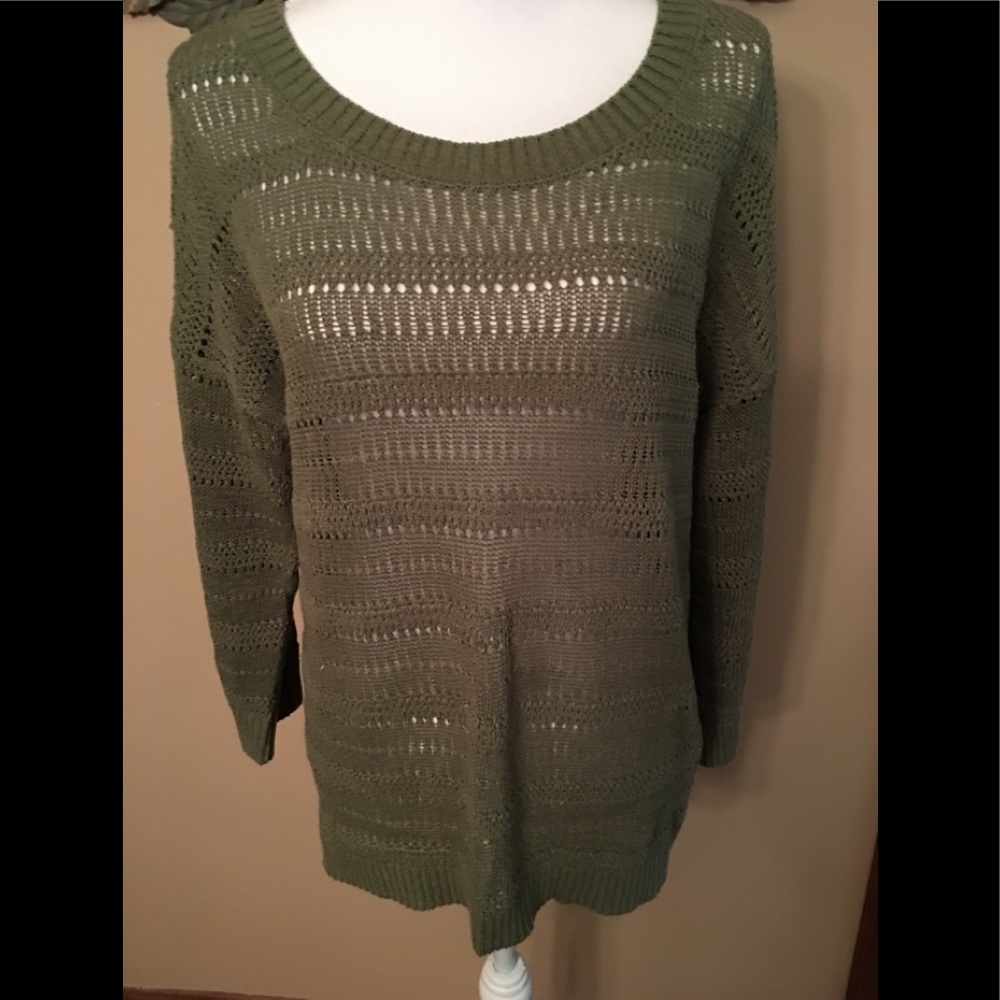 Coldwater Creek Green XL open weave sweater